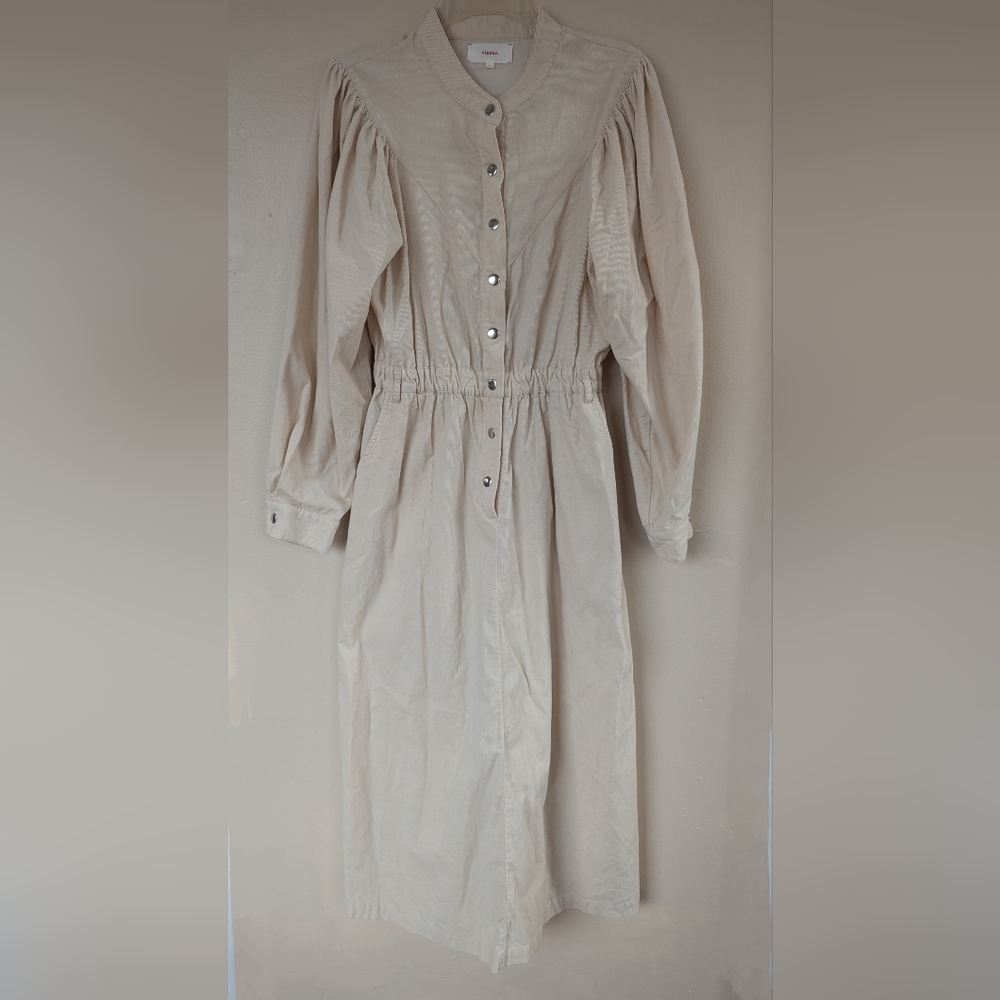XiRENA Audrey Dress, Cream Cord Midi Dress (SIZE SMALL)